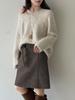 Damen Retro High-Waist Schlankmachender Wollrock mit Gürtel - Winter Vielseitiger Stil (Kurz)