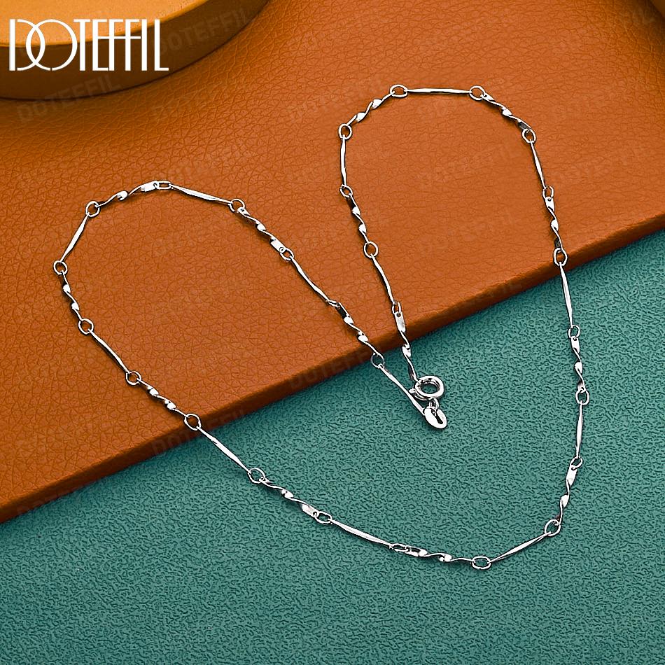 925 Sterling Silver 18-inch Fashion Bamboo Chain Necklace Wedding Jewelry