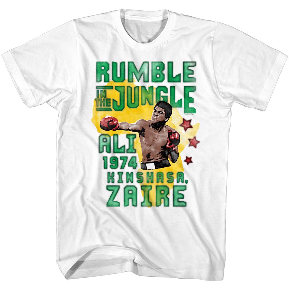 Muhammad Ali Rumble in the Jungle Mens T-Shirt Kinshasa Zaire 1974 Boxing S