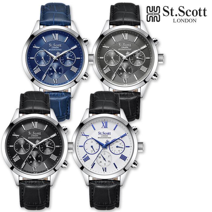 

ST.SCOTT LONDON ST7112L Gaia Мульти мужские кожаные часы 5 типов