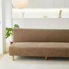 Slip Proof Solid Color Sofa Bed Cover Full Encase No Armrest Foldable 3D Jacquard Velvet Stain Resistant