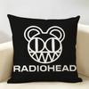 British Band RRadiohead Cushion Cover Natural Linen Organic Fabric DoubleSided Printing Room Sofa Decor Pillow Case