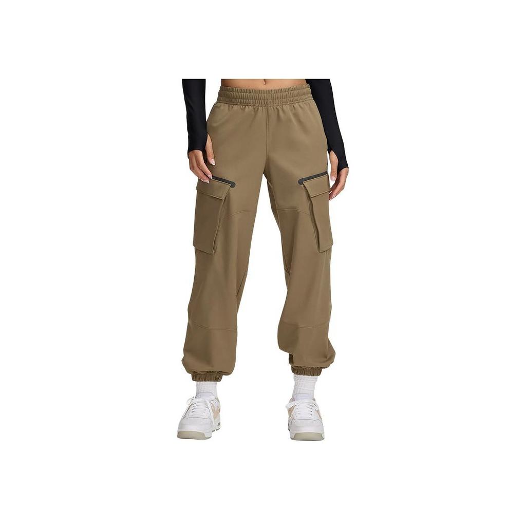 Under Armour Unstoppable Logo Sports Casual Woven Cargo Pants Women Pants Khaki 1386481-251