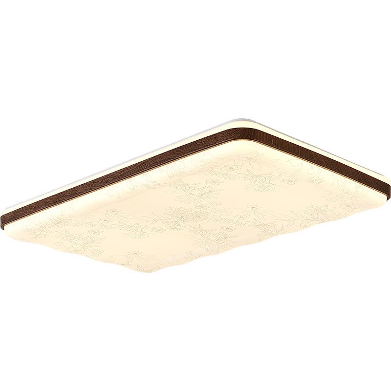 Zen Song Dynasty Walnut Solid Wood Ceiling Light with Fabric Shade