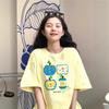 Milk Yellow Cotton Short-sleeved T-shirt Women's New Summer American Loose Niche Design Half-sleeved Top Ins