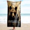 1PC Custom Name "Wild Bear Majesty" Beach Towel Highly Absorbent And Sand-Resistant Towel for Swimming, Pool, Yoga, And Travel Lightweight