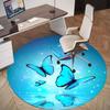 1pc Butterfly, Water Round Chair mat Area Rug - Non-Slip, Floor Mat for Office, Bedroom, home decor Christmas Gift p0811120