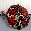 1pc Leopard Print Automatic Folding Umbrella - Portable Collapsible Design, 8-Rib Iron Frame, Durable Fabric yy251125197