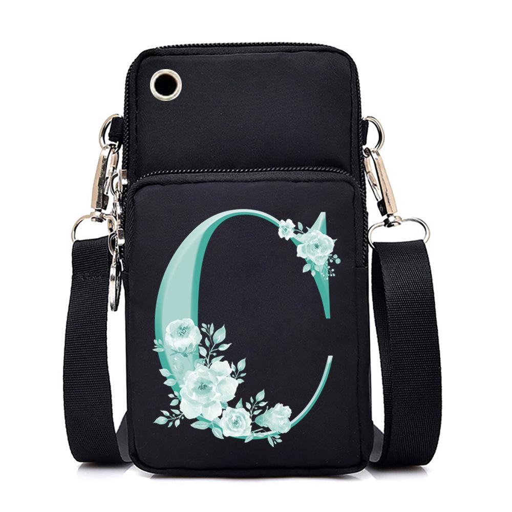 Crossbody Bag 26Alphabet Printed Letters Trend Shoulder Bag Mobile Phone Change Bag