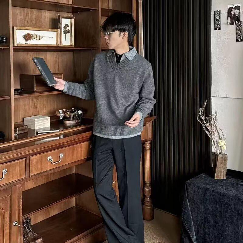 Men's Retro Creative Autumn/Winter Sweater - Trendy, Casual, Versatile, Loose-Fit Knitwear for Couples