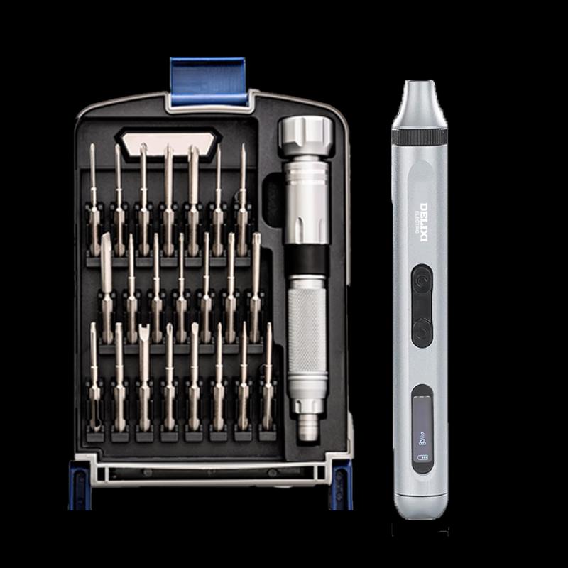 DELIXI 3.6V Rechargeable Precision Electric & Manual Screwdriver Set CN plug (adapter included)