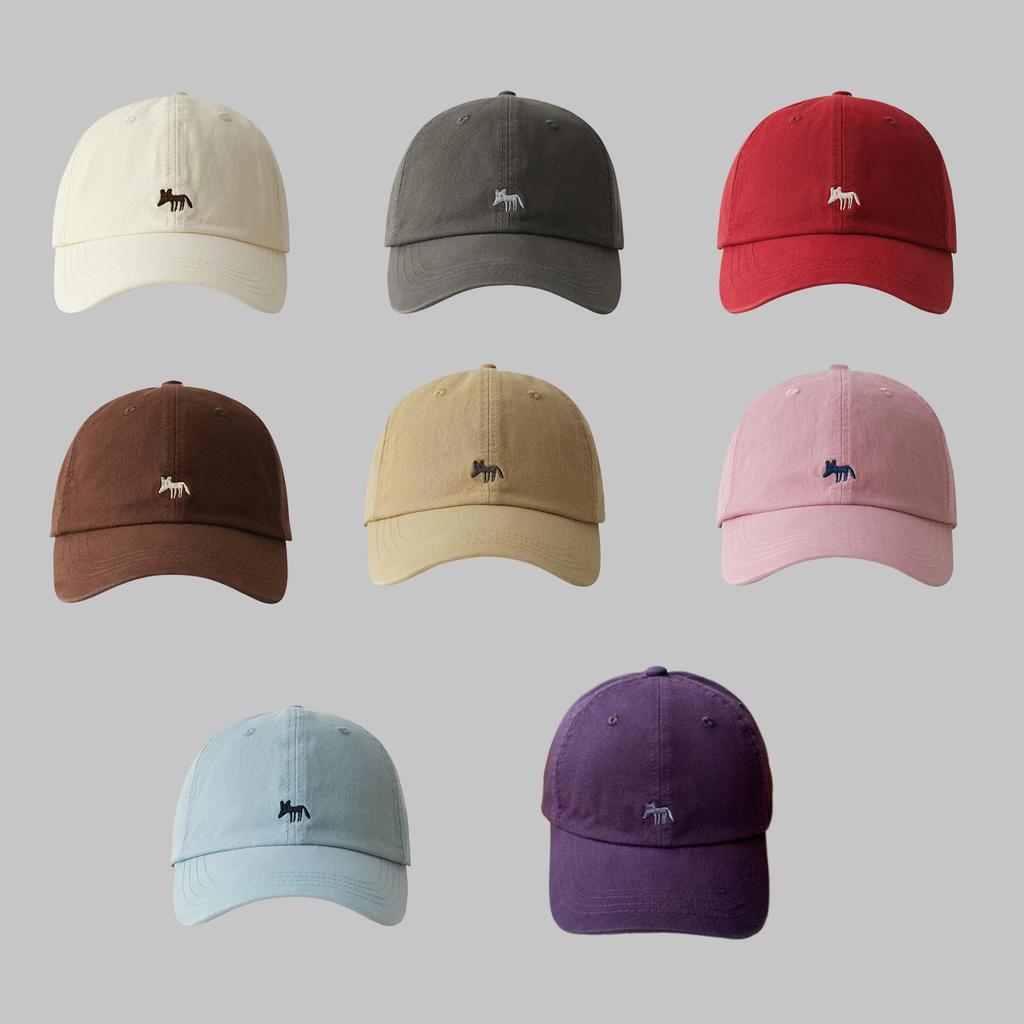 1 Pc Casual Cute Embroidered Little Foxes Baseball Cap Hat Women Men  Outdoor Sunscreen Hat Cap