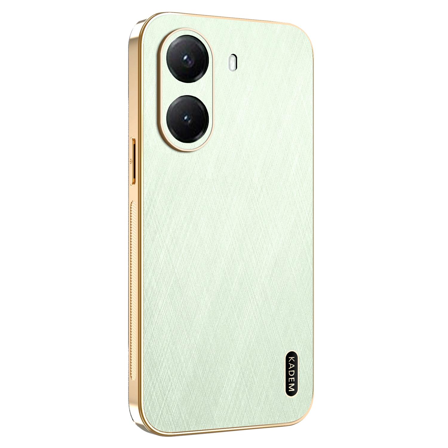 

KADEM For Xiaomi Poco X7 Pro 5G Case Electroplating Silk Texture PU+TPU Phone Back Cover Green