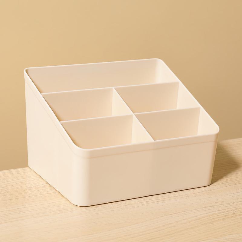 Trendige Schreibtisch-Aufbewahrungsbox: 4-Raster für Wohnheimkosmetik und 5-Raster für verschiedene Artikel.
