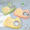 Creative 2-in-1 Pet Slow Feeder Bowl Thick Non Slip Base Anti-Choking Food Bowl Interactive Dual Dish Cat Water Bowl Kitten Food