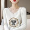 V-neck Printed Loose Knitted Sweater, A New Versatile Sweater Top for Women In Spring and Autumn