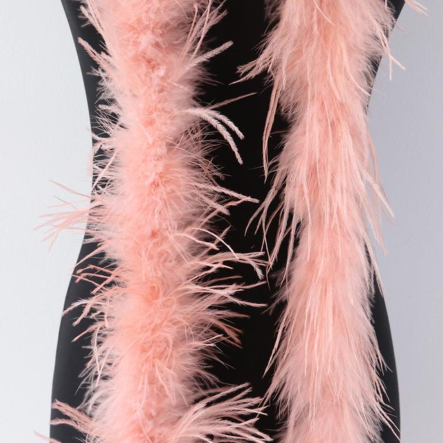 50G 2M Natural Pink Dyed Ostrich Feathers Boa Plumas for Shawl Scarf Ribbon Wedding Party Stage Sewing Dress Decoration Crafts