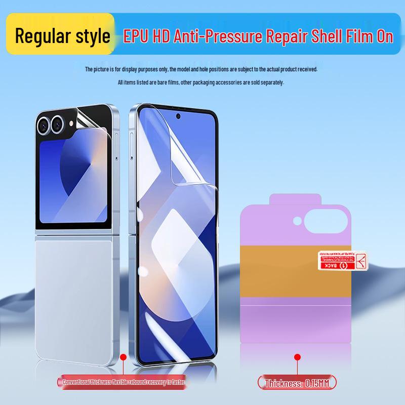 Samsung Z Flip7/W25 Flip HD EPU Anti-Pressure Screen Repair Film and Positioning Sticker for Foldable Screens.