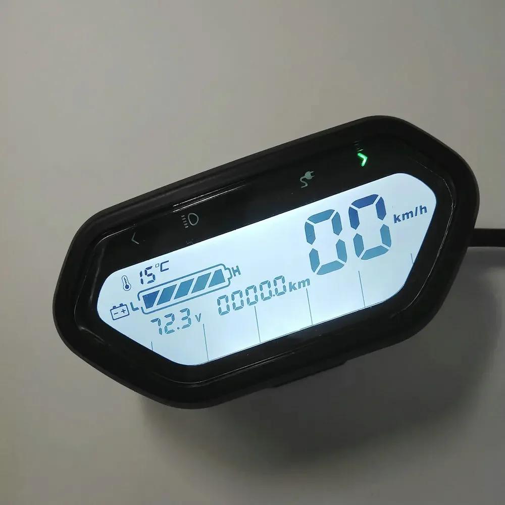 Speedometer Battery Level Indicator LCD DISPLAY 48v60v72v84v96v120v Light/ODO/ For Electric Scooter Gauge Bike Tricycle Dashboar