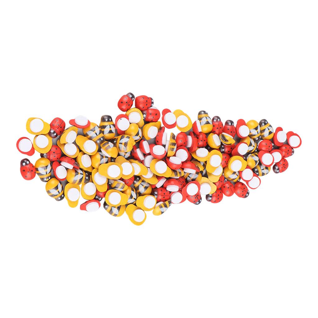 100pcs Wooden Animal Buttons Cute Adhesive Decorative Cartoon Wood Buttons for DIY Crafts Clothes