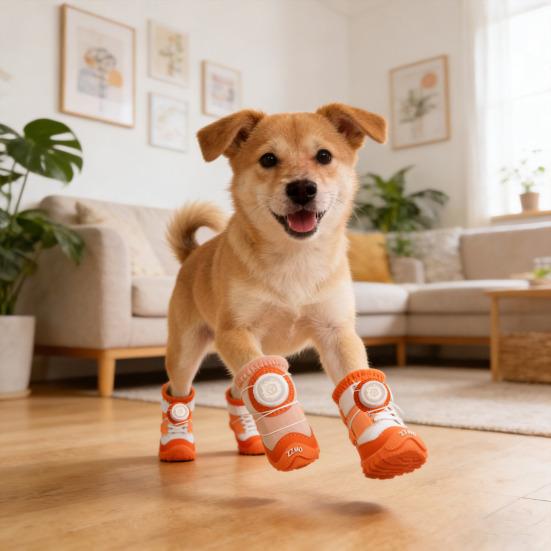 2Pcs Waterproof Pet Shoes All-Terrain Dog Shoes with Non-Slip Soles And Dial Adjustment Protective Dog Boots for Snow Rainy Days Hot Pavement Hiking