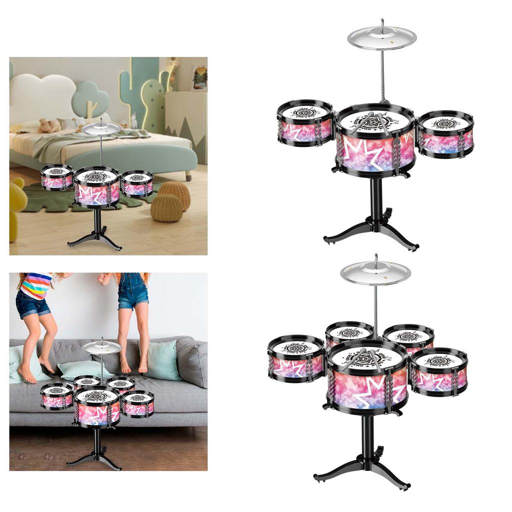 Kids Children Drum Set Music Toy Kids Jazz Drum Kits Music Enlightenment for Ages 2 3 5 6 Years Old Parties Stage Performance
