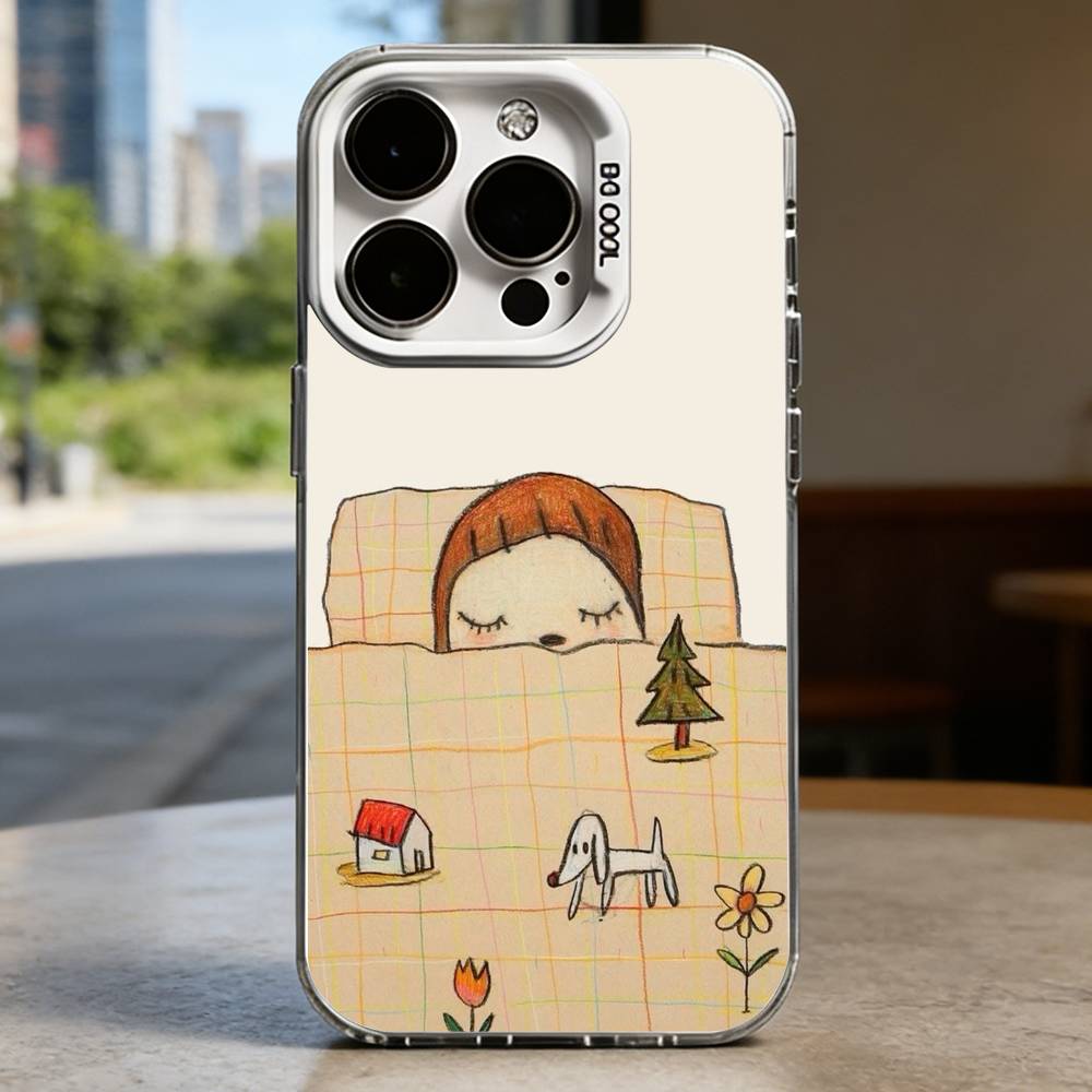 Süße Y-Yoshitomo Nara Hartschalen-Handyhülle für iPhone 16 15 14 13 12 11 Pro Max Plus 16E X XR XS Max stoßfest Vollschutz