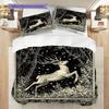 Deer Pattern Bedding Quilt Set Quilt Cover Pillowcase Home Decoration Birthday Gift (1 * Duvet Cover + 2 * Pillowcase, Without Core)