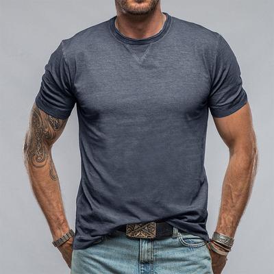 Men'S Sports Work Base Daily Wear T-Shirt Summer Men'S Solid Color Slim Fit Casual T-Shirt Short Sleeved Top