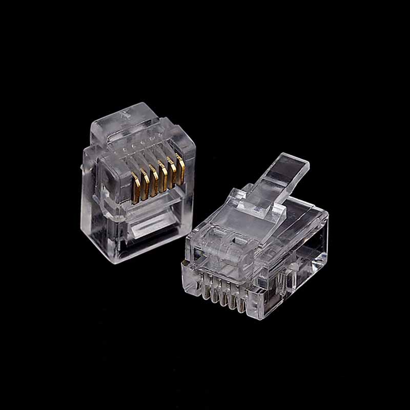 20/50/100PCS/lot RJ11 6P2C 6P4C 6P6C Telephone Internet Modular Plug Jack RJ11 Connector RJ-11 Crystal Heads Gold-Plated 6U