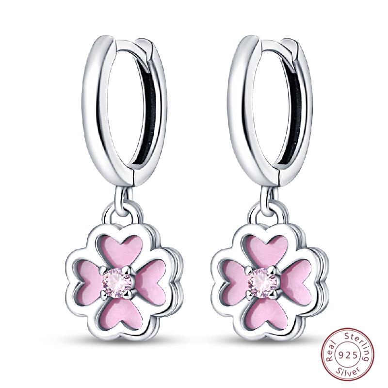 Sweet 925 Silver Ladybug Butterfly Dragonfly Iris Flower Design Earrings Fit Wedding Parties Exquisite Jewelry