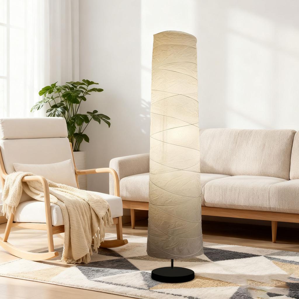 Rice Paper Floor Lamp Shade Replacement Floor Light Cover Accessories for Bedroom Living Room White