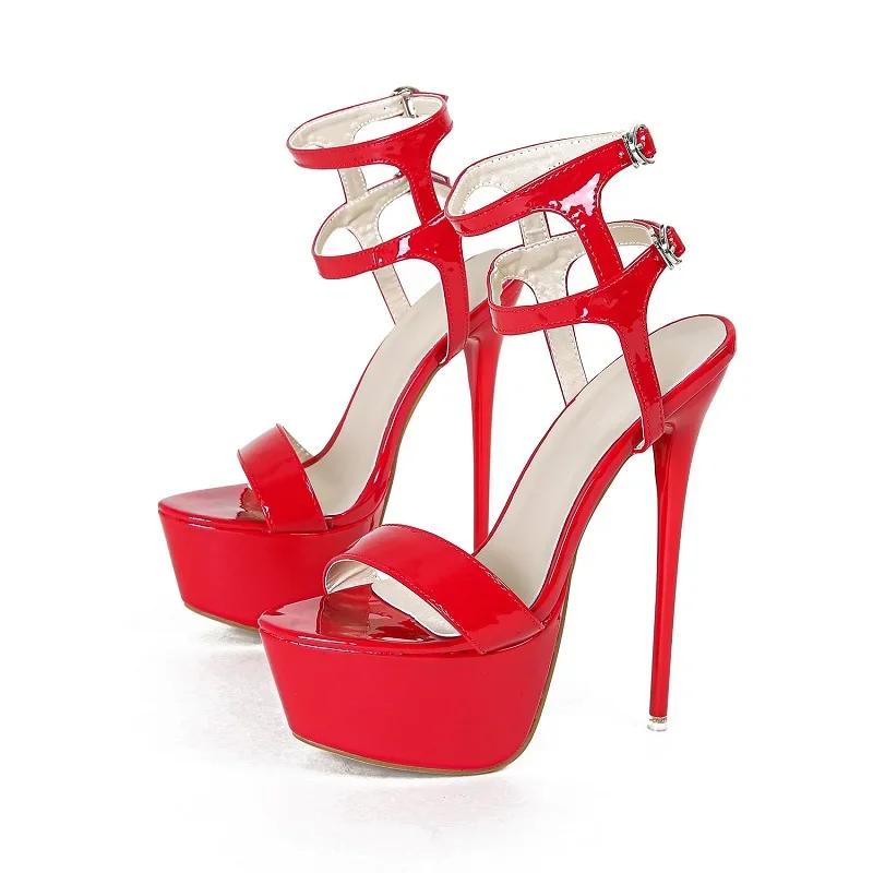 Mode Eilyken Sexy Knöchelriemen Damen Sandalen Mode Plateau Party Hochzeit Stiletto High Heels Sommer Nachtclub Schuhe