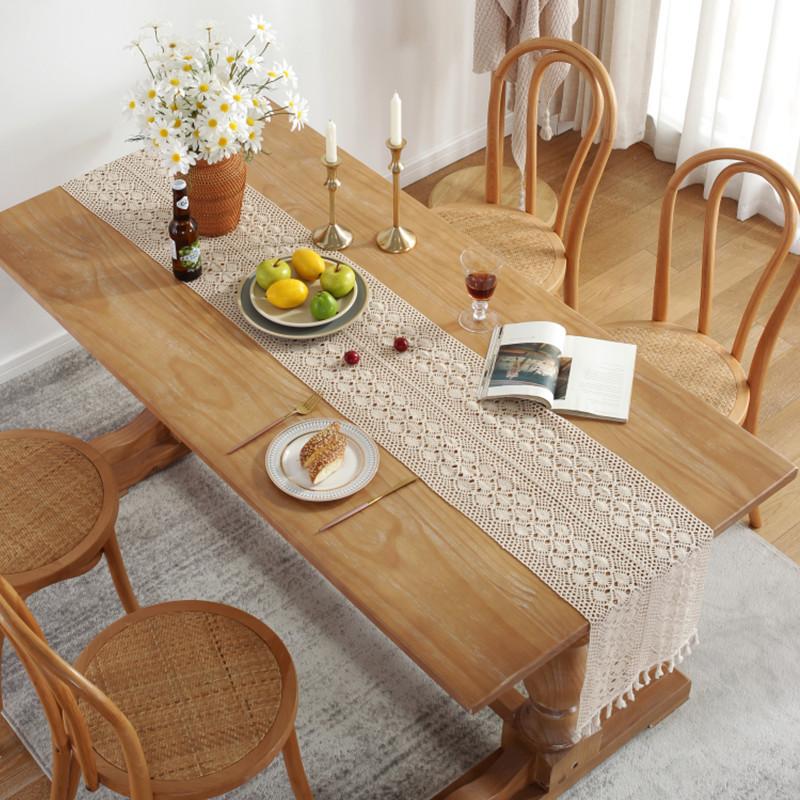 Beige Yarn Faux Hand Crochet Craft, Geometric Small Rhombus Pattern, Exquisite Hollowout Imitation Lace Country Romantic Fresh Leisure Series