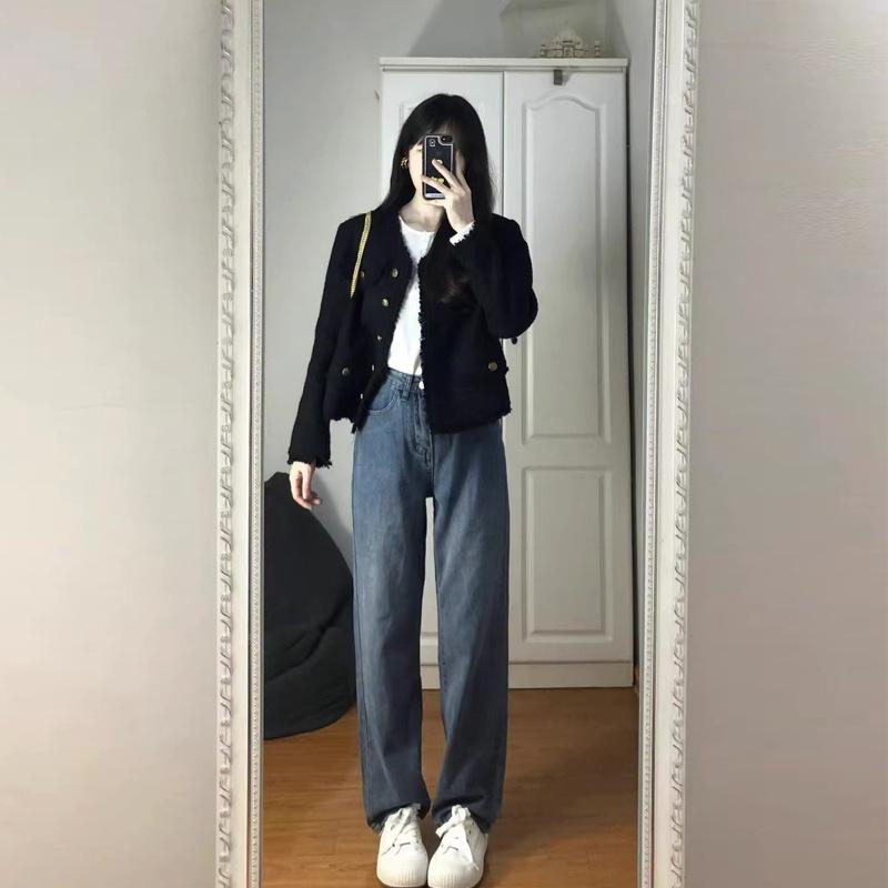 Black Small Fragrant Jacket for Women In Early Spring and Autumn New Korean Style High-end Design Short Cardigan Top Trendy