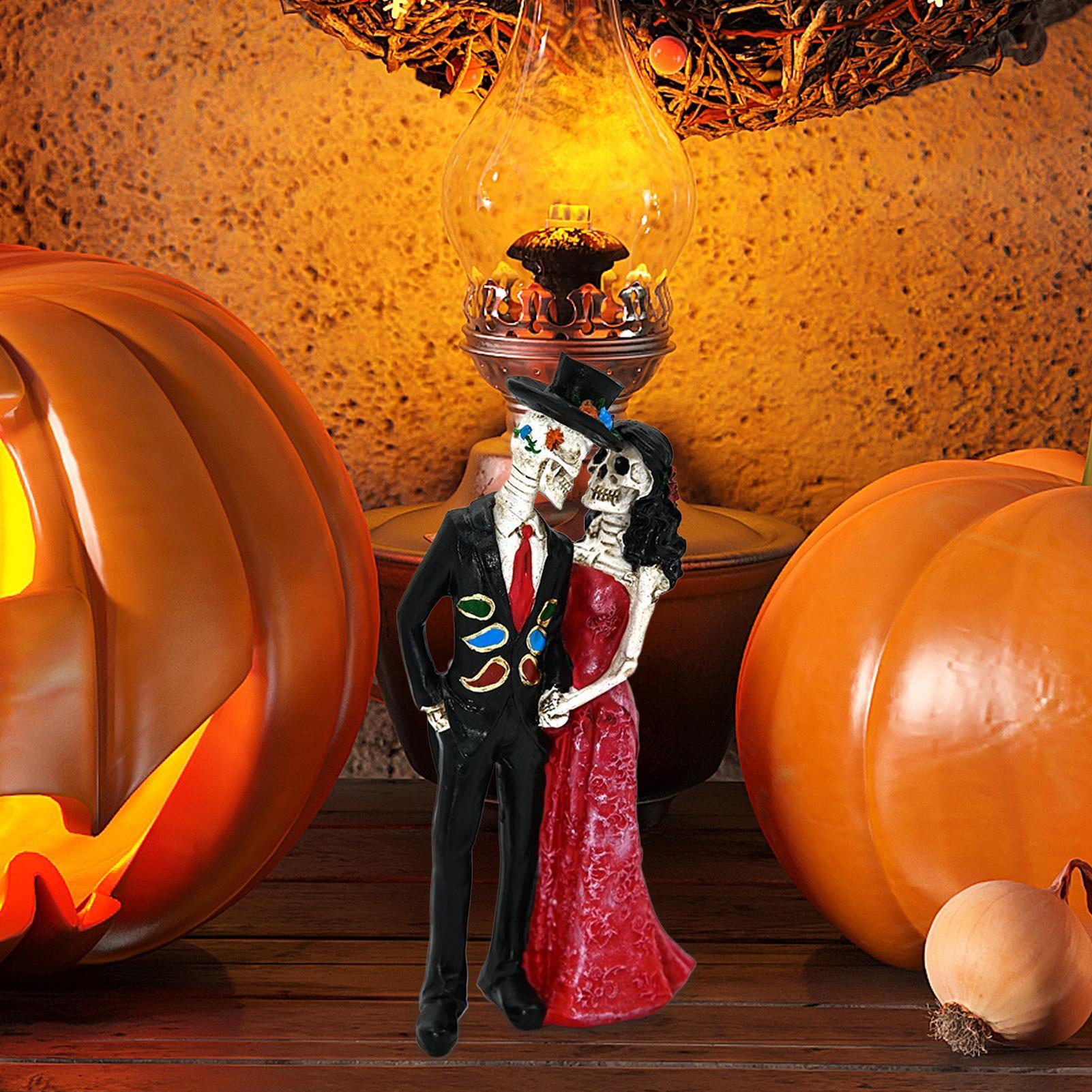 Статуя Скелета Готическая Полимерная Скульптура Черепов Скелет Невеста и Жених Полимерная Скульптура Для Праздника Сад Задний Двор Пруд Двор CN