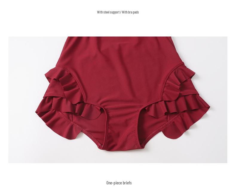 Korean Style 2025 Sexy Women's Swimsuit: One-Piece & Two-Piece Options for Small Chest Gathering