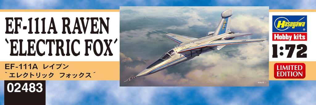 Hasegawa American Raven Electric Fox Plastic Model 02483 1/72 EF-111A (Airplane)