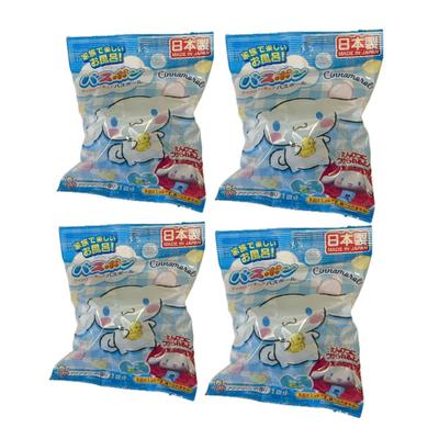Set of 4 Bath Salts with Toys, Kids' Bath Salts, Cinnamoroll and Cinnamon Character Bath Balls and Bath Bombs