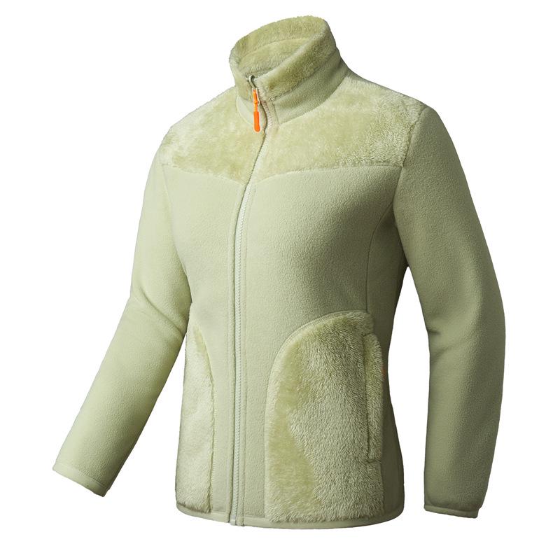 Unisex Coral Fleece Sherpa Lined Jacket for Winter