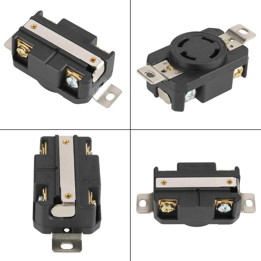 30 Amp NEMA L14-30R Receptacle 125V/250V 3 Pole 4 Wire Twist Lock Socket Heavy Duty Flush Mounting Locking Receptacle