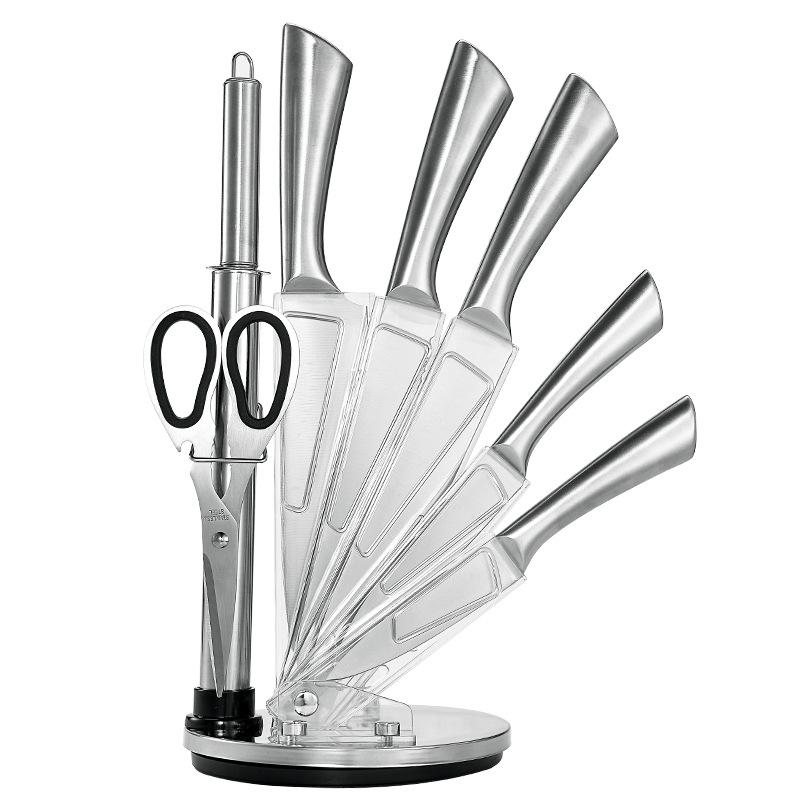 7pcs Kitchen Knife Set Stainless Steel Chef Knife Slicing Knife Professional Meat Cleaver Kitchen Scissors Fruit Knife
