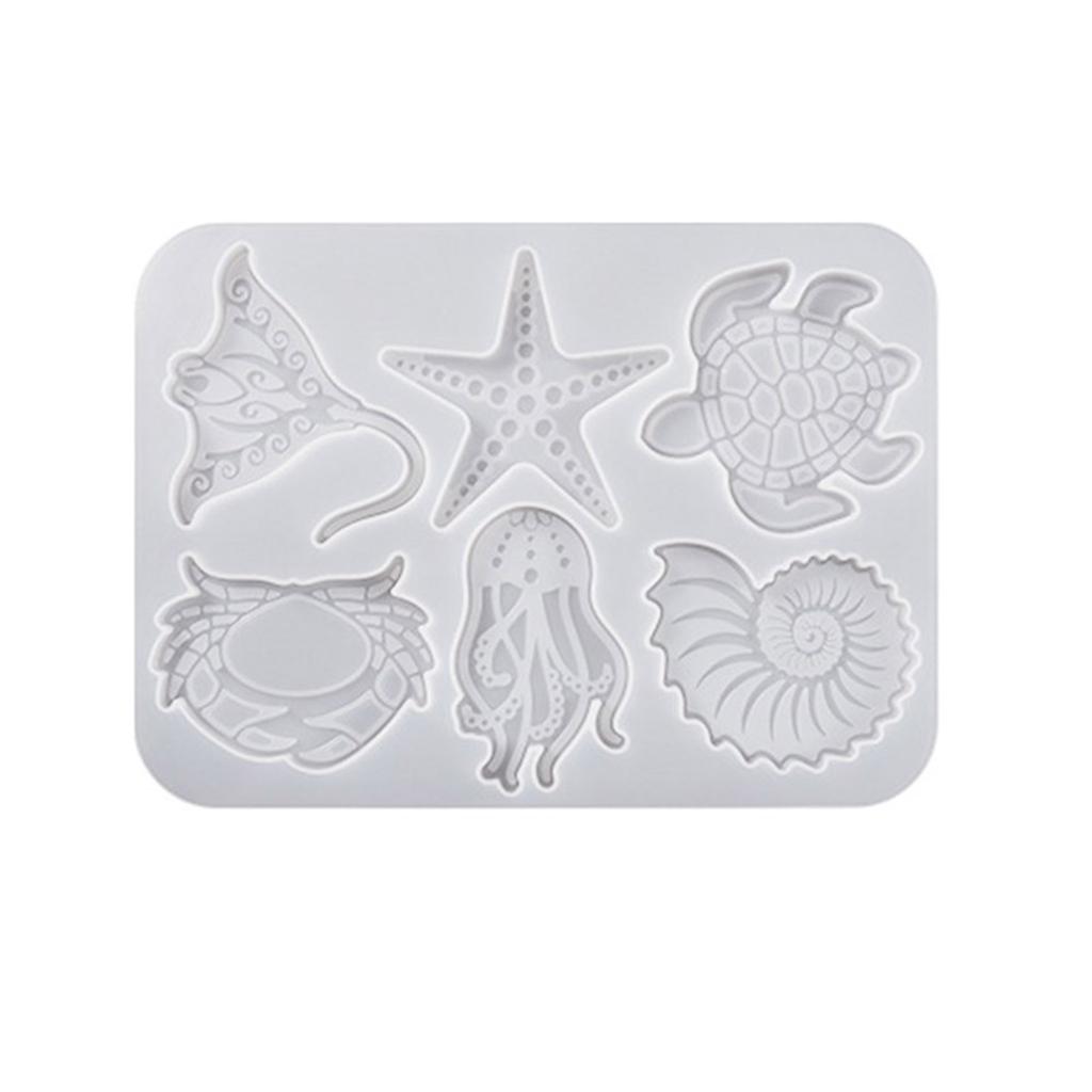 Silicone Pendant Mold Crafts Molds Marine Animal Shaped Keychain Moulds Silicone Material Gift for DIY Hand Making Lover