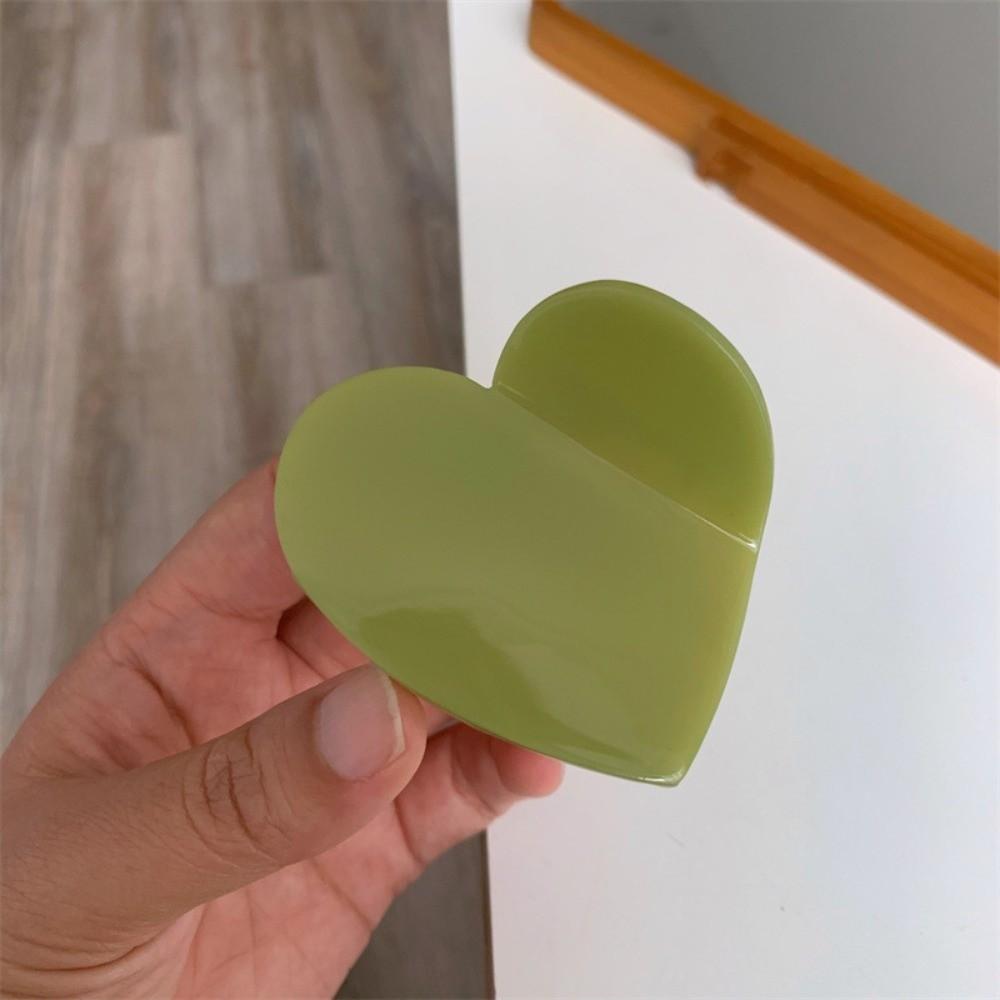 Korean Style Acetic Acid Hair Claw Elegant Plaid Hair Claw Hair Accessories Heart Shark Clip  Gifts