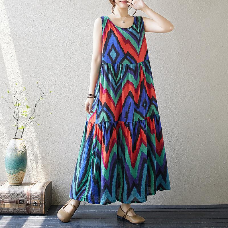 

Summer Pullover Vest Loose Plus-size Dress for Women L