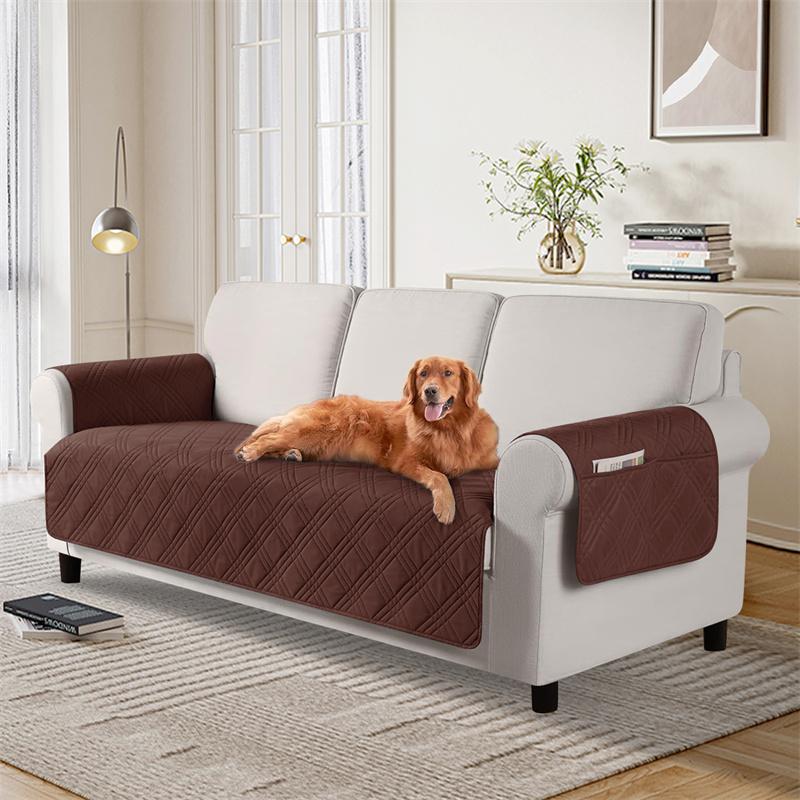 1/2/3/4 Seater Pets Kids Sofa Cover Mat Anti Cat Scratches Armchair Cover Non-Slip Anti-Dust Plaid Sofa Slipcovers Protectors