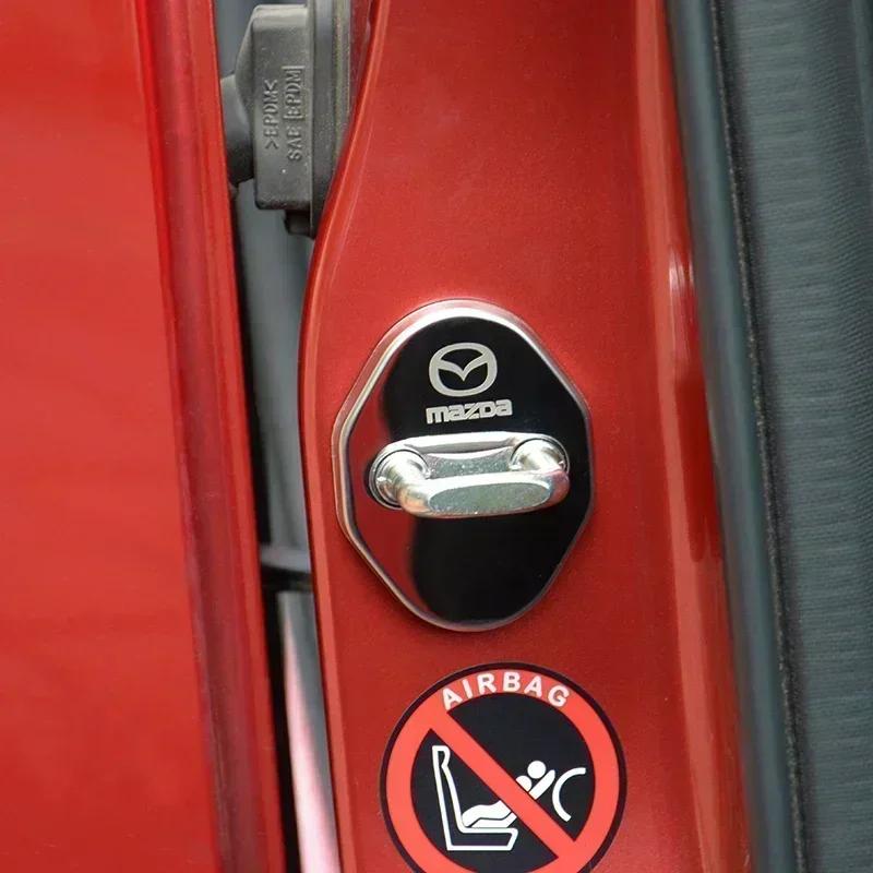 2025 Heiß 4 Stück Auto Türschlossabdeckungen Rostschutz Schnallenaufkleber für Mazda CX-4 CX-5 CX-3 Atenza Axela 3 6 Grand Tourer Styling Acce