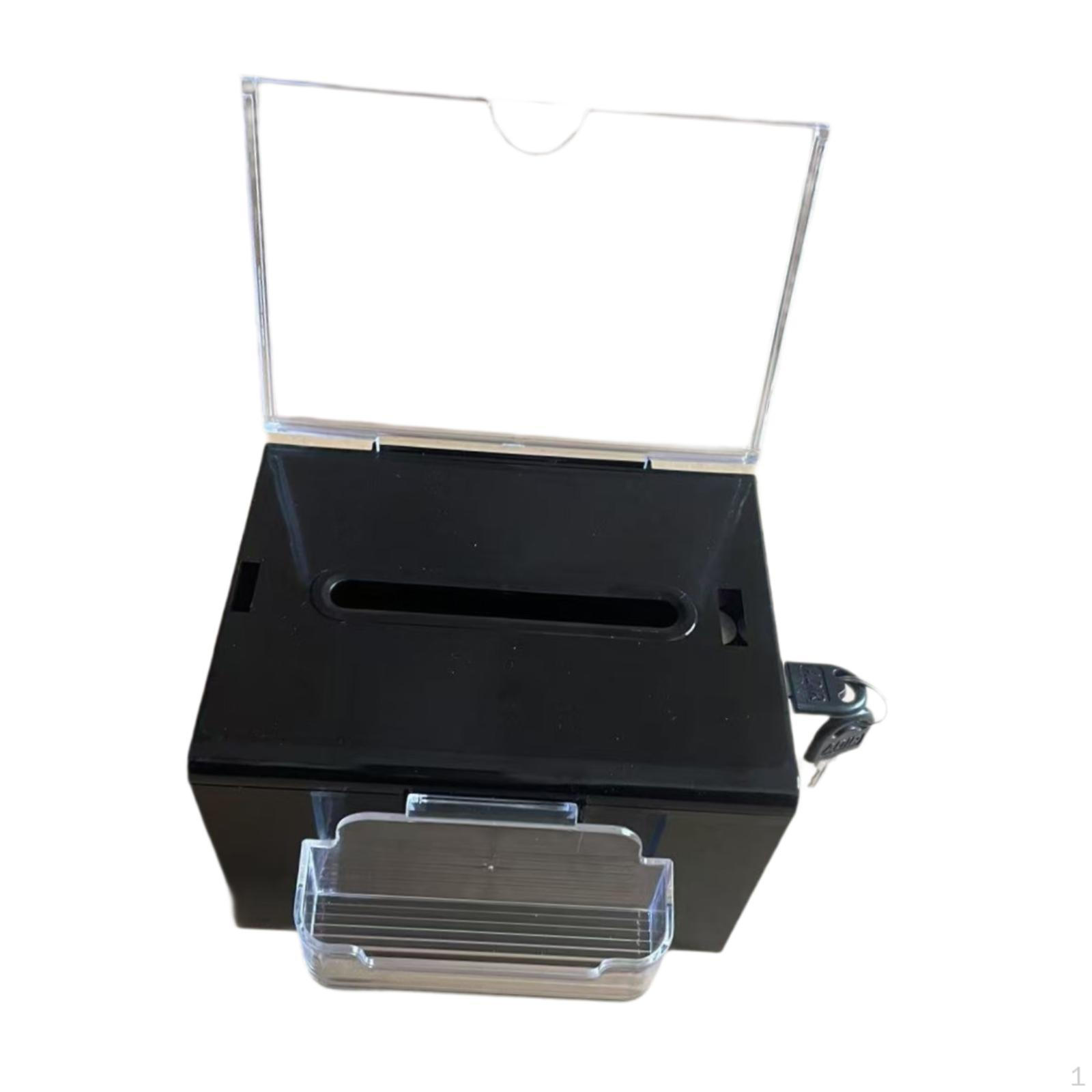 

Acrylic Collection Box for Business Cards and Donations on Tabletop Black