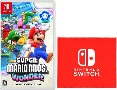 Super Mario Wonder Switch Nintendo Switch Logo-Design Mikrofasertuch inklusive Bros. - [Bonus]