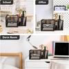 Mesh Pen Holder for Desk 8 Compartment Desk Organizer for Pens Pencils Sticky Notes Clips Office Accessories